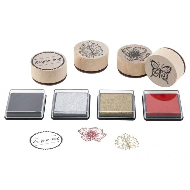 Wooden Nature Stamps Set of 4