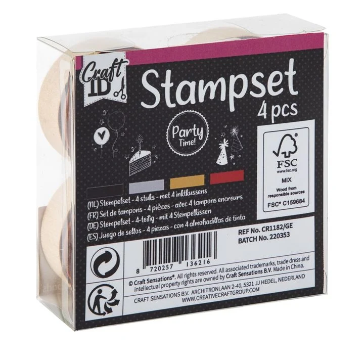 Wooden Stamps Celebration Set of 4