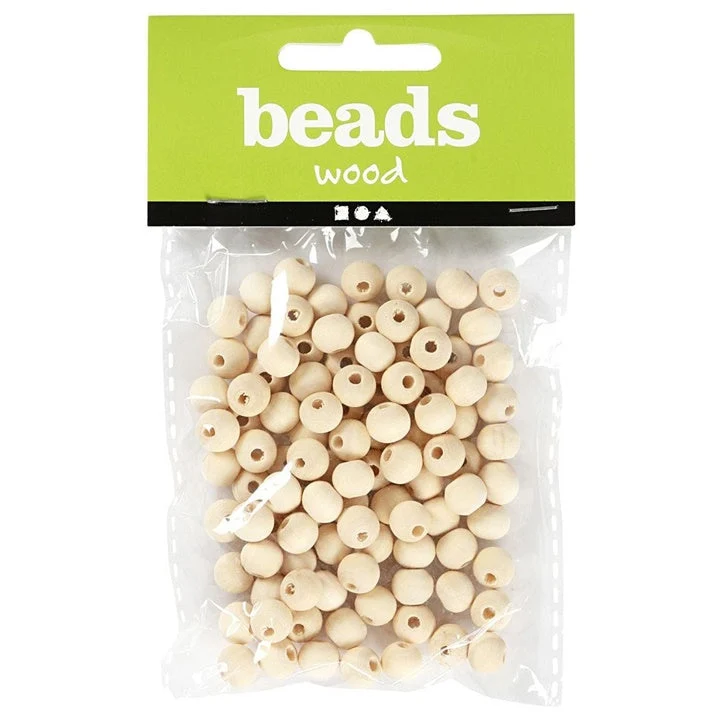 Wooden Beads 8 mm, 100 pcs