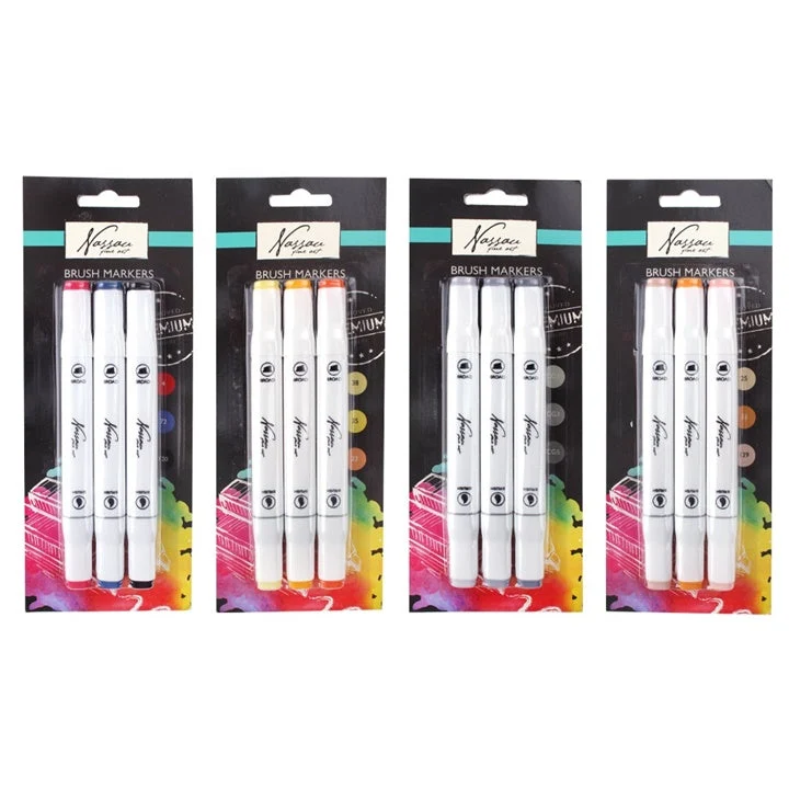Nassau Fine Art Double-Sided Markers, 3 pcs
