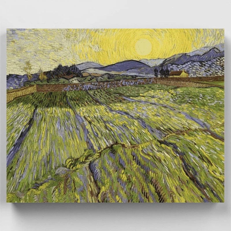 Ploughed Field with Rising Sun - Paint by Numbers Kit
