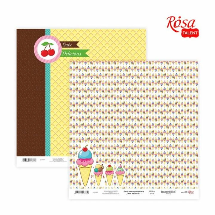 Scrapbooking Papers 30.48 x 30.48 cm Cake Delicious