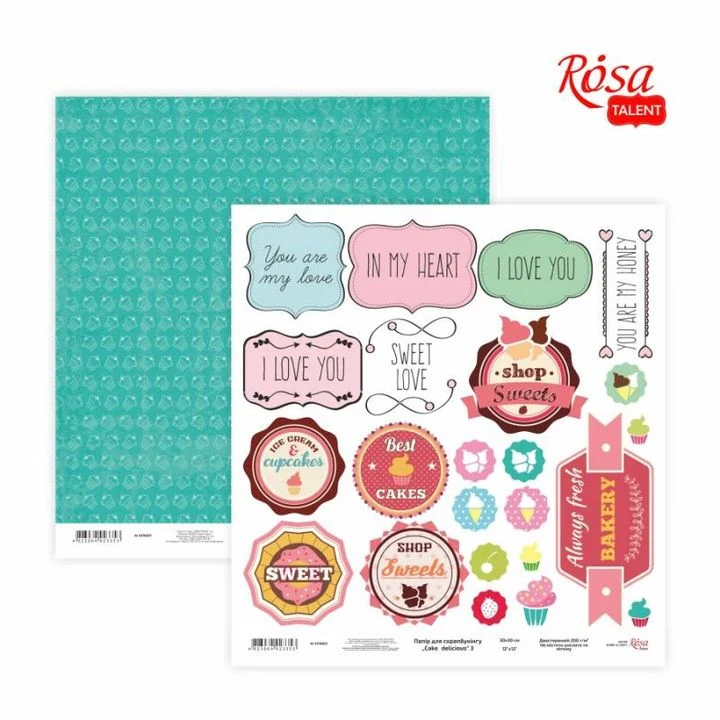 Scrapbooking Papers 30.48 x 30.48 cm Cake Delicious
