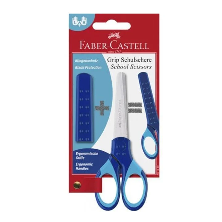 Faber-Castell School Scissors with Cover - Blue