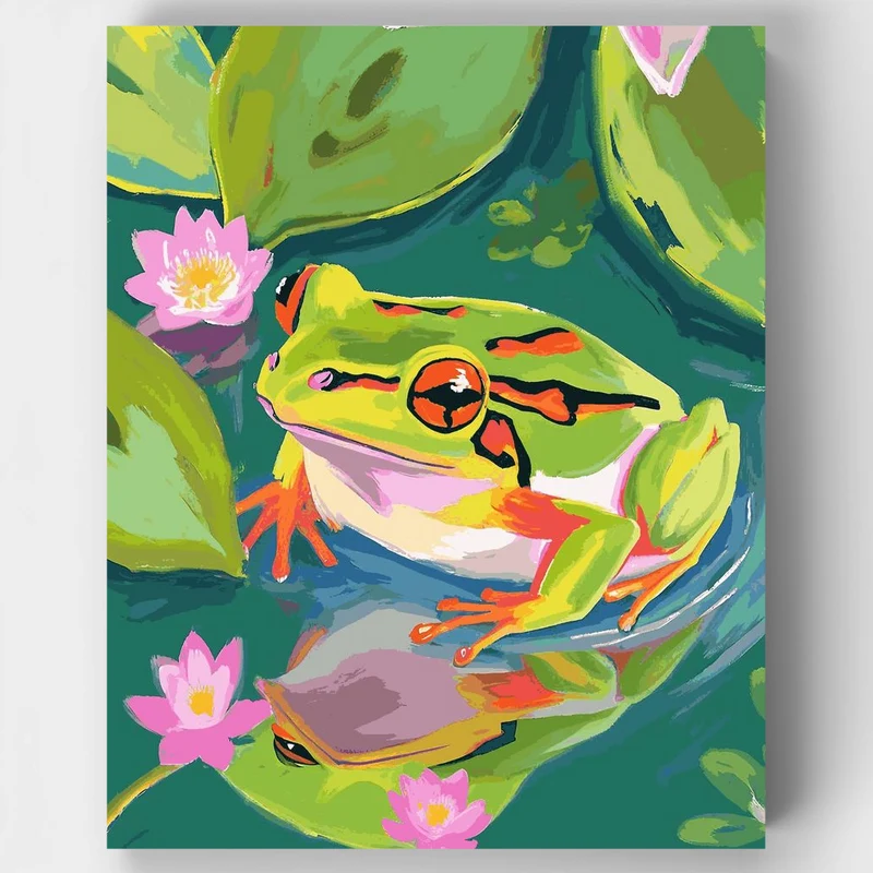 "Tree Frog Jewel of the Rainforest" Paint by Numbers Kit