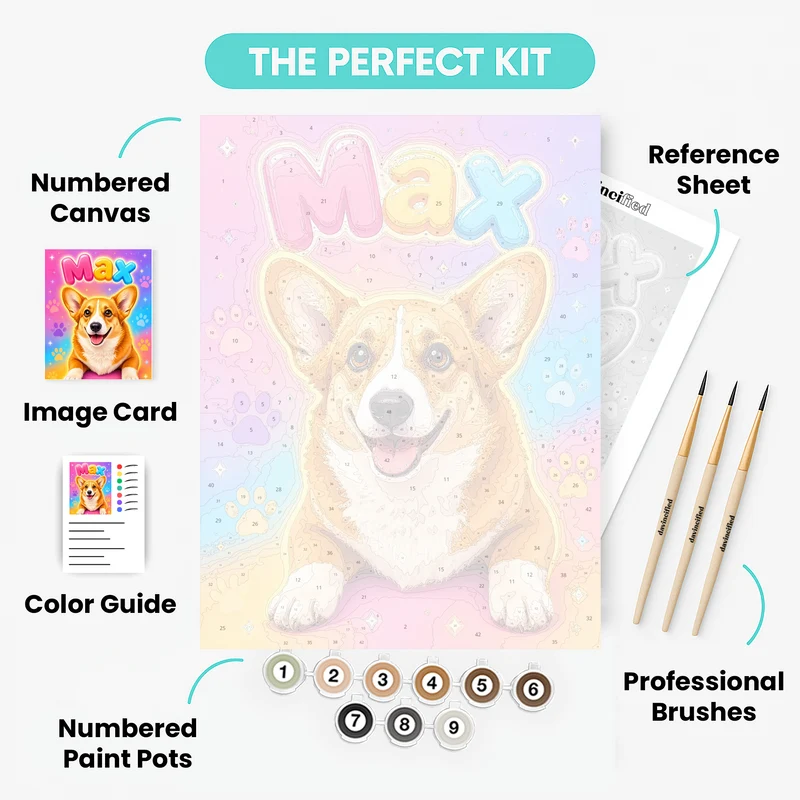 Cheerful Pet - Custom Paint by Numbers Kit