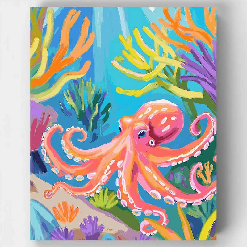 "Octopus Dance of the Reef" Paint by Numbers Kit