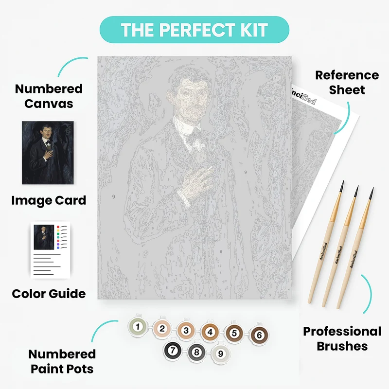 Self‑Portrait with a Cigarette - Paint by Numbers Kit