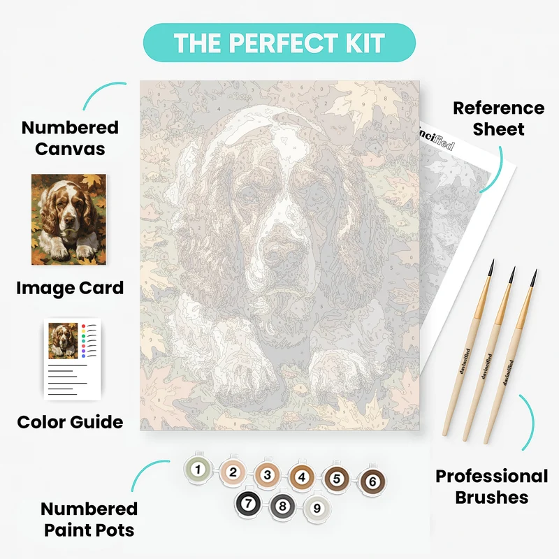 Autumn Spaniel Portrait - Paint by Numbers Kit
