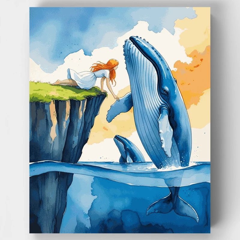 Whimsical Whale Dreams - Paint by Numbers Kit