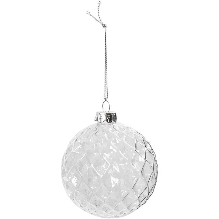 Glass Christmas Ornaments, Set of 4