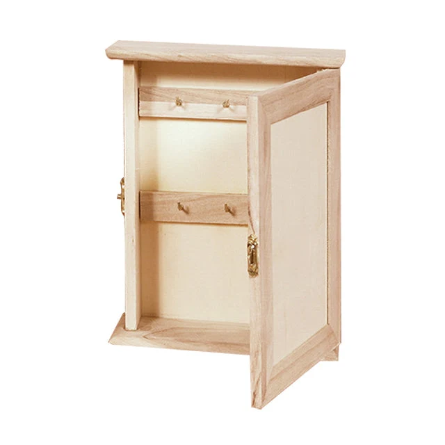 Small Wooden Key Cabinet With Plain Door