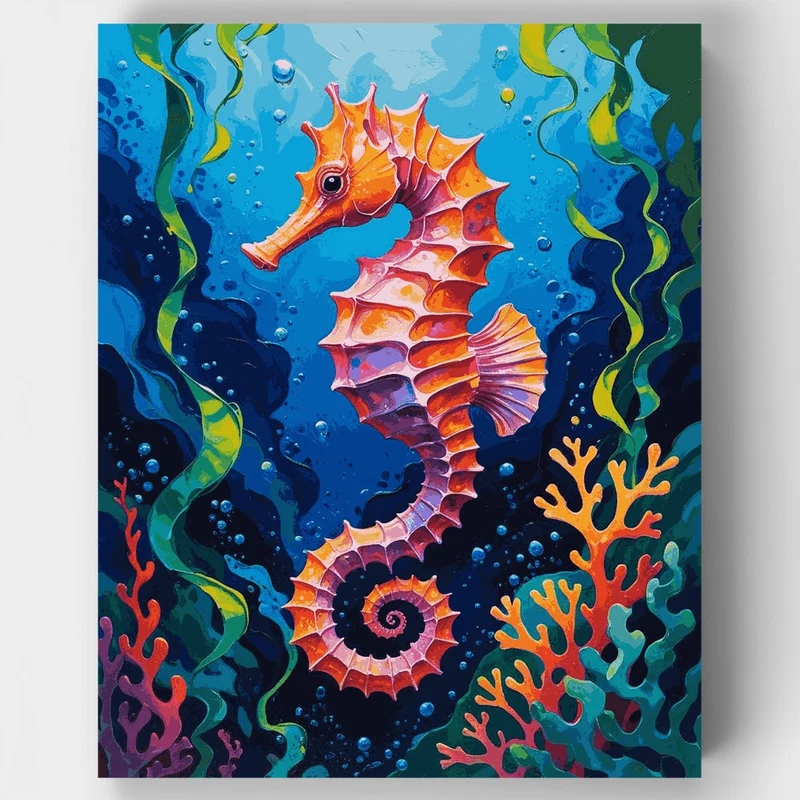 Colorful Seahorse Ocean Paradise - Paint by Numbers Kit