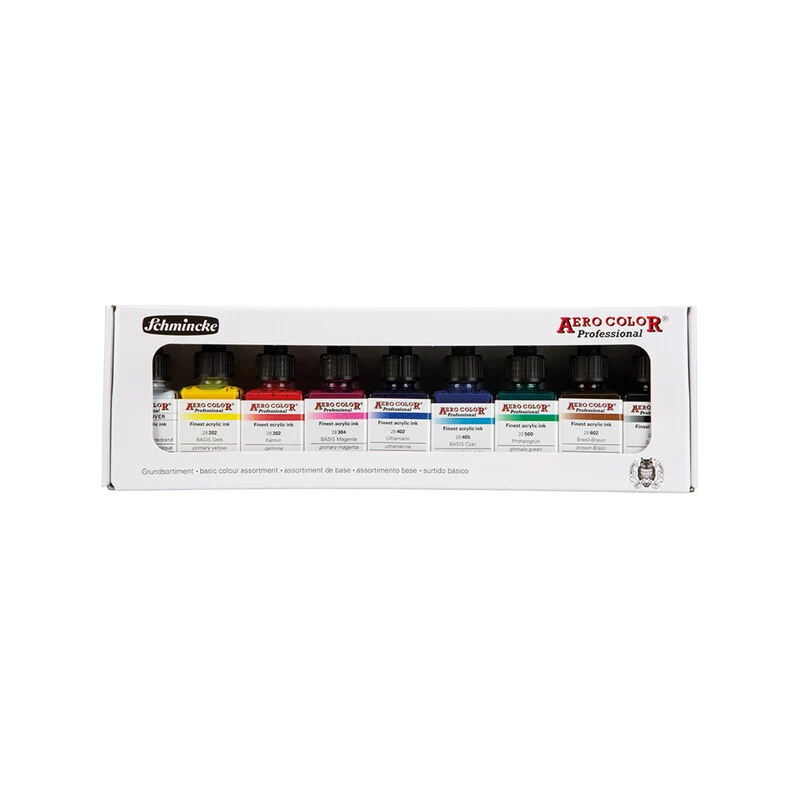 Schmincke AERO COLOR kartónový set základných farieb 9 x 28 ml