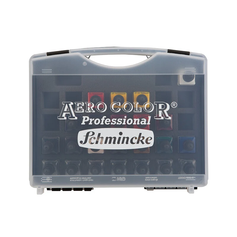 Пластмасов комплект Schmincke AERO COLOR, 16 x 28 ml + 7 празни шишенца