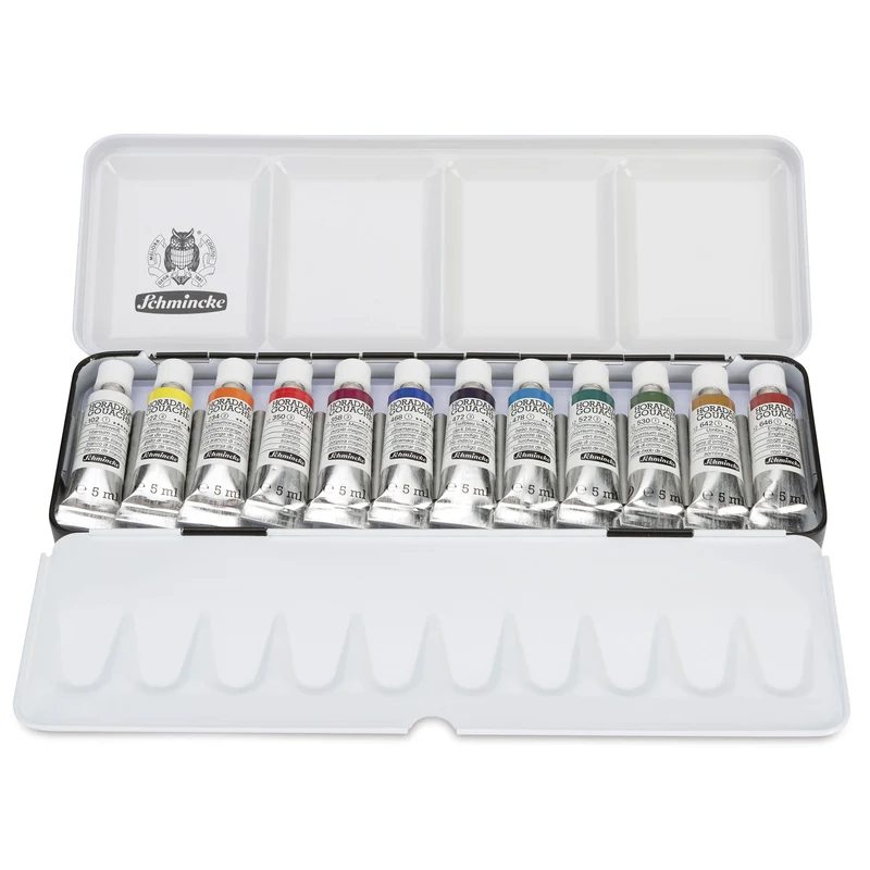 Gvaš boje Schmincke HORADAM u metalnom setu, 12 x 5 ml