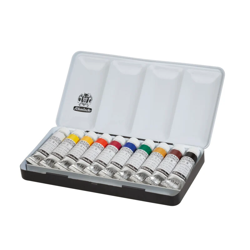 Colori a tempera Schmincke HORADAM in set di metallo, 10 x 15 ml