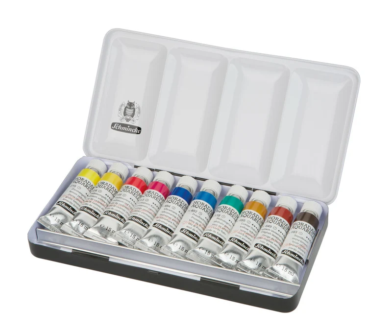 Kovinski set akvarelnih barv Schmincke HORADAM 10 x 15 ml