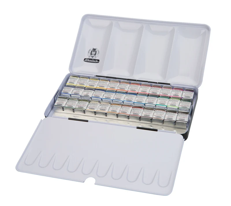 Set acquerelli Schmincke HORADAM in scatola di metallo, 36 x 1/2 godet