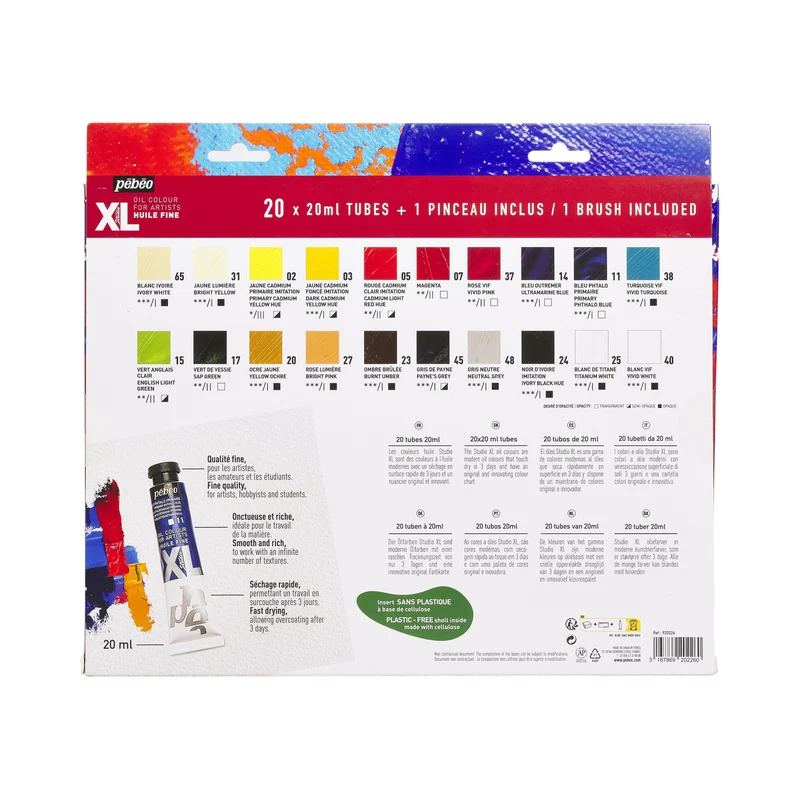 Pebeo Studio XL σετ λαδομπογιές 20 x 20 ml με πινέλο