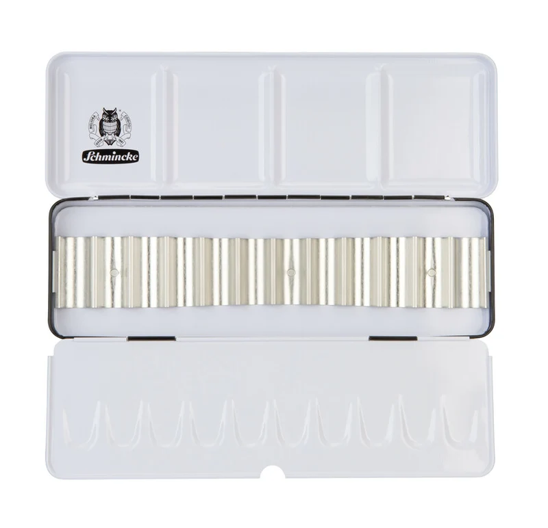 Prazna kovinska škatlica Schmincke za 12 x 5 ml tub