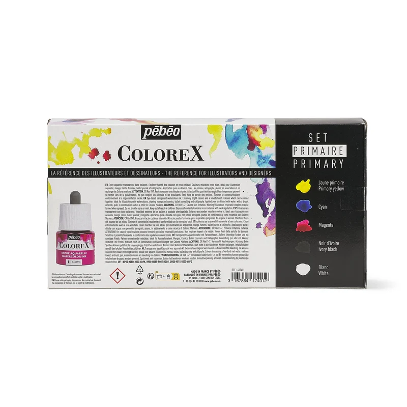 Pebeo Colorex set akvarelnih tinti 5 x 45 ml
