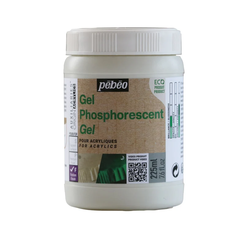 Fosforeskujúci akrylový gél PEBEO Origin 225 ml – zelený