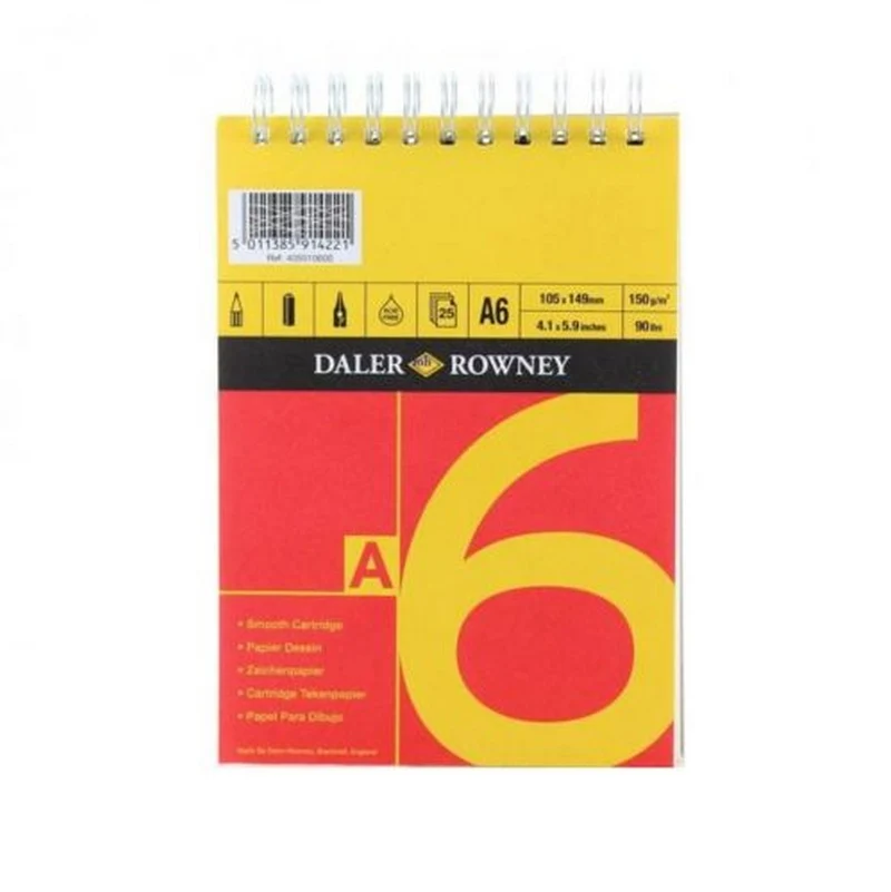 DALER ROWNEY D&R Red & Yellow skicirka A6 150 g 25 listov lepljena