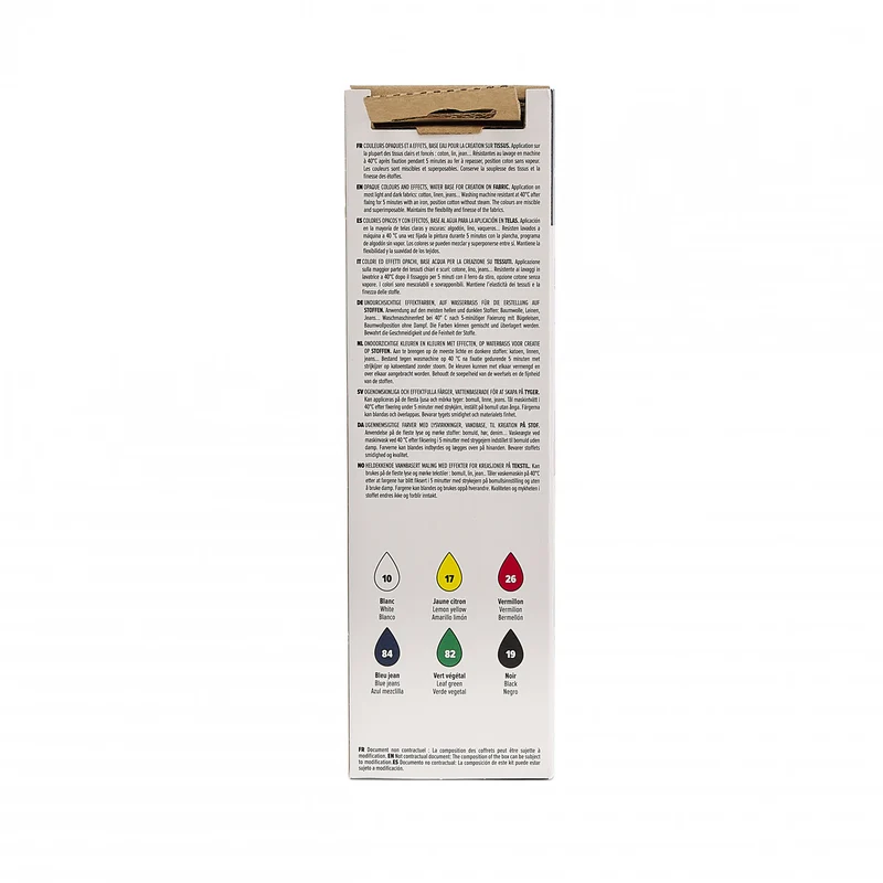 Pebeo Setacolor set prekrivnih barv za tekstil 6 x 20 ml