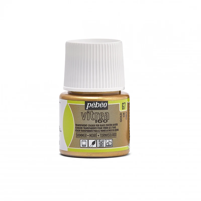 Glasmalfarbe Pebeo Vitrea 160 – 45 ml, Shimmer Gold