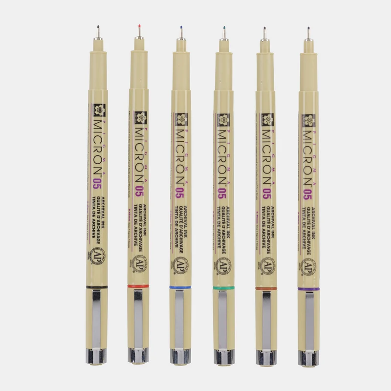 Sakura Pigma Micron 05 Fineliner 0,45 mm – 6er-Set