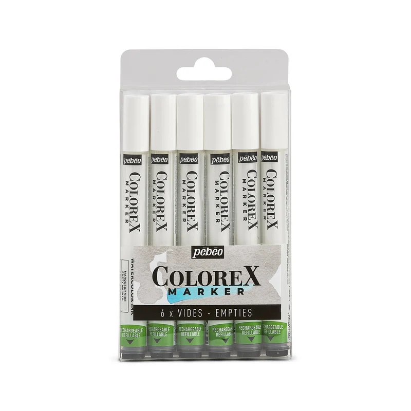 Pebeo Colorex set di pennarelli vuoti ricaricabili 6 pz