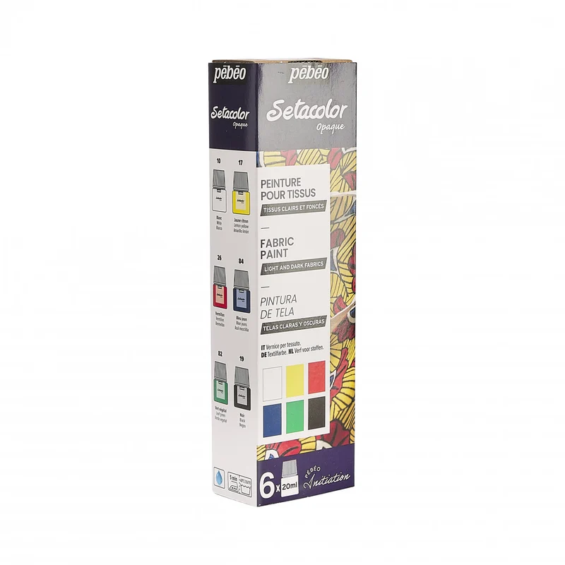 Комплект покривни бои за текстил Pebeo Setacolor 6 x 20 ml