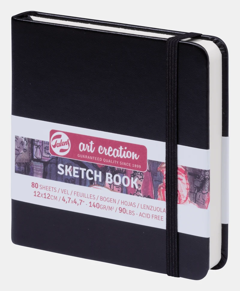 Skizzenbuch ROYAL TALENS Art Creation Schwarz 12 x 12 cm, 140 g, 80 Blatt