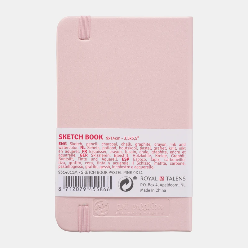Скицник ROYAL TALENS Art Creation Pastel Pink 9 x 14 cm, 140 g, 90 листа, твърди корици
