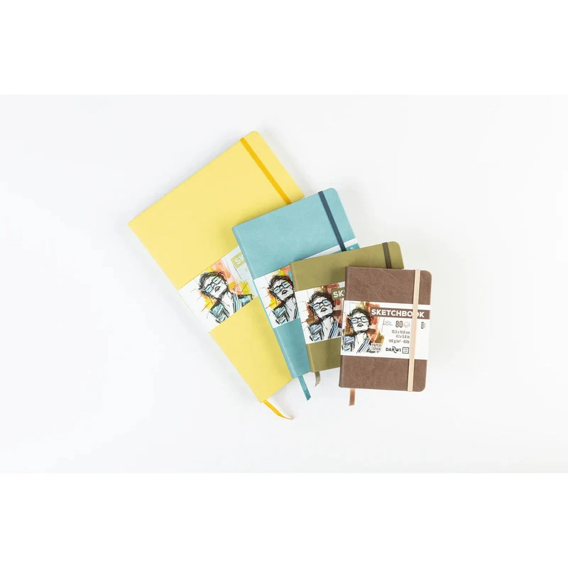 Скицник с твърди корици DARWI For You кафяв A4 - 140 g/m², 80 листа