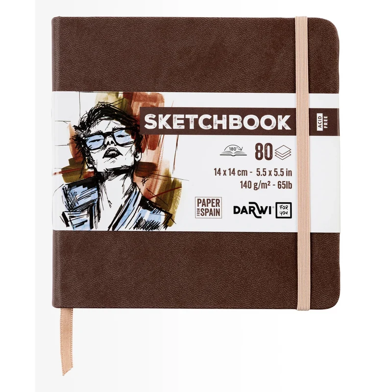 Blok za skiciranje DARWI Brown 14 x 14 cm 140 g 80 listova