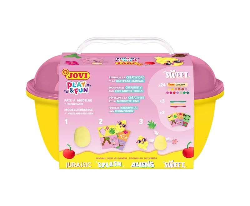 JOVI Play&Fun plastilina naturale in valigetta Sweet – 50 pz