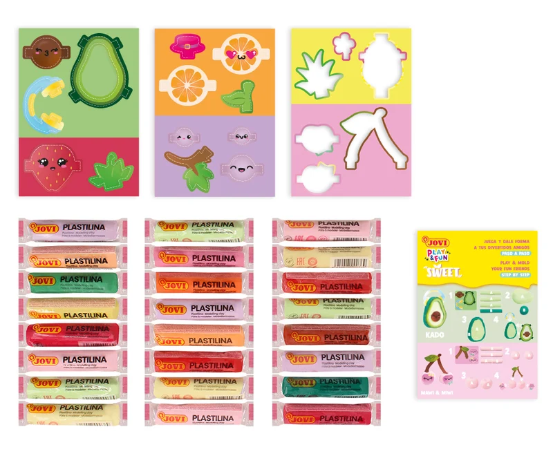 JOVI Play&Fun plastilina naturale in valigetta Sweet – 50 pz