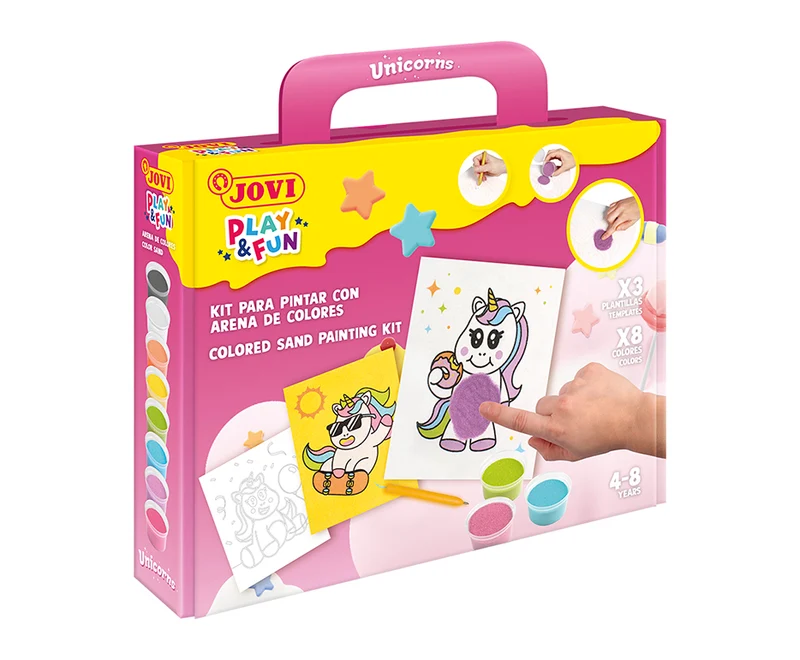 Set pittura con sabbia JOVI Play&Fun Unicorns - 12 pz