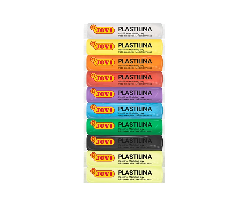 JOVI Glow natürliche Knete 10 x 15 g – 8 Farben + 2 nachtleuchtend