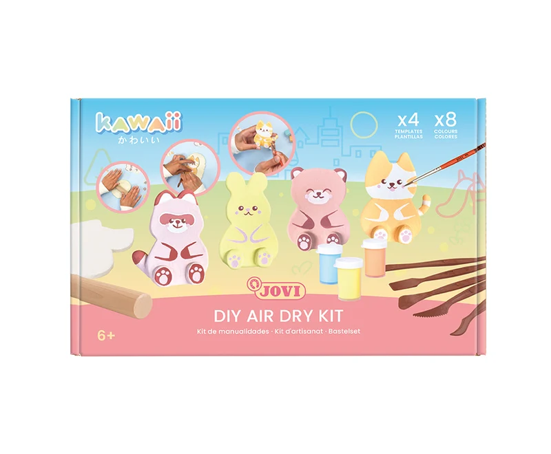 JOVI Kawaii Kraft Modelliermasse-Set Tiere – 23-tlg.