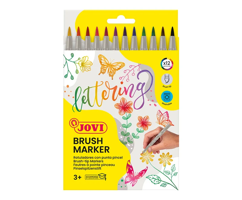JOVI Lettering akvarelni flomastri s čopičasto konico 12 kosov
